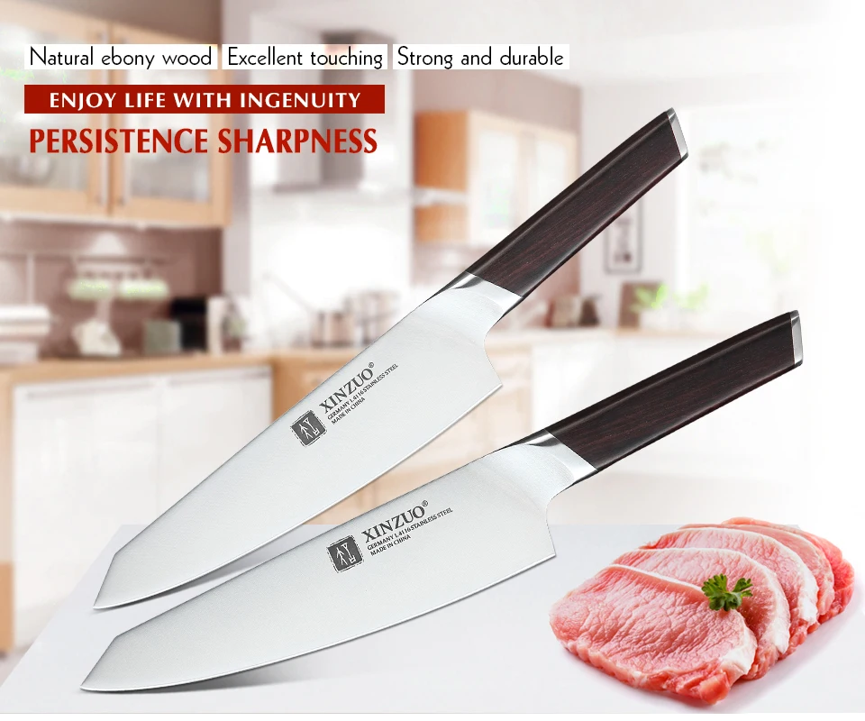 XINZUO 8 ''поварской нож, кухонные ножи из нержавеющей стали, Новое поступление, немецкие 1,4116, нож для овощей, кухонные ножи с черной ручкой