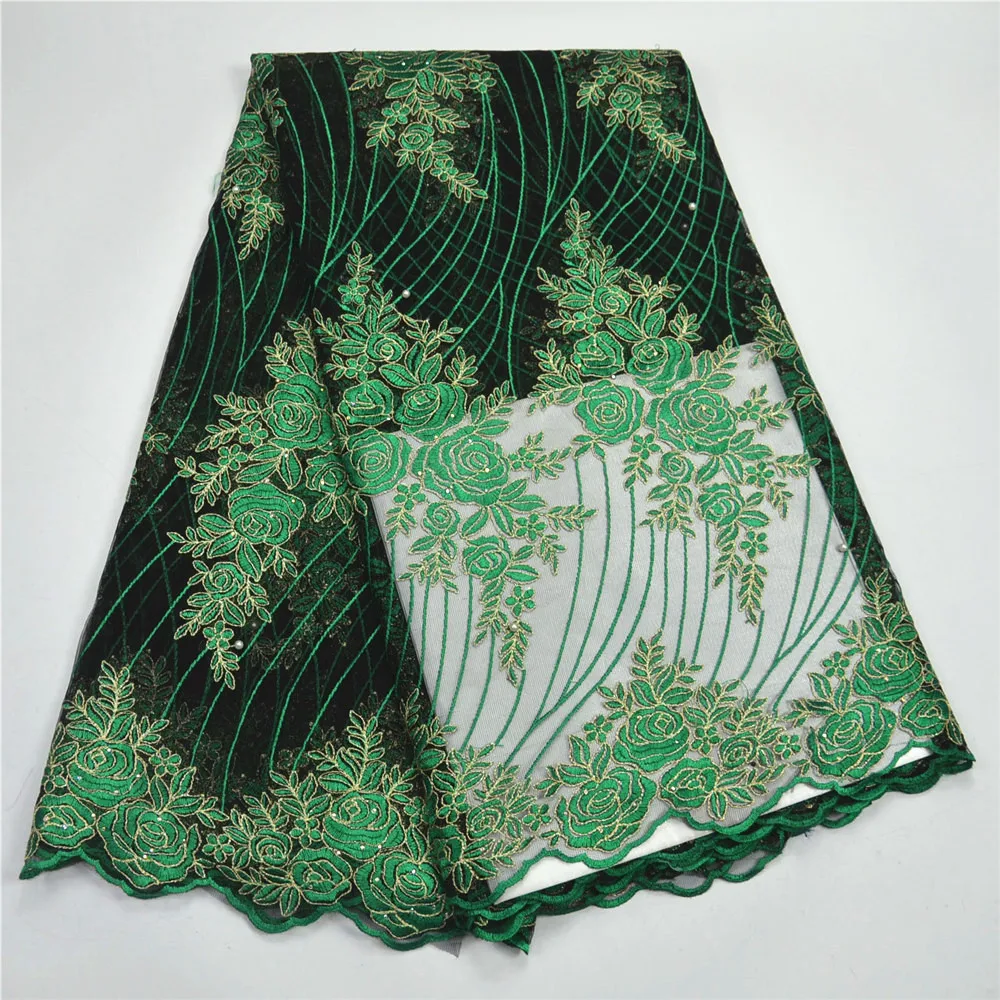 Модные французские кружева с бисером и камнями высокого качества в нигерийском