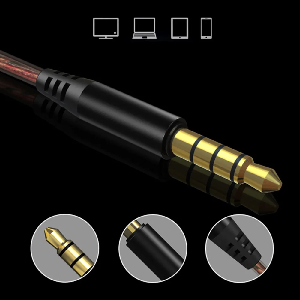 New HIFI Earphone Dual Dynamic Driver Super Bass Stereo Headset With Mic For 3.5mm Mobile Devices | Электроника