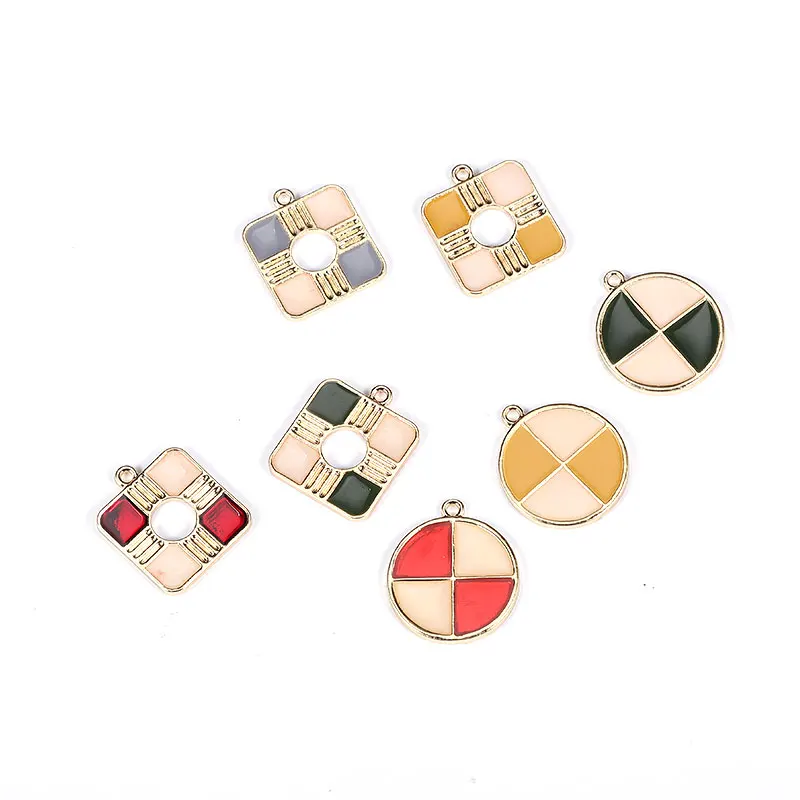 Square round belt hanging alloy accessories earrings pendant diy handmade earpiece material package | Украшения и аксессуары