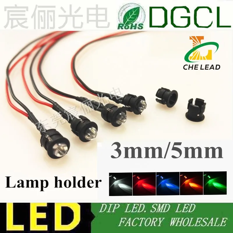 100 pcs 12 V/24 V предварительно смонтированный 5 мм яркий светодиодный s лампа теплый белый/красный/зеленый/синий/желтый/белый/розовый 20 см Предварительно смонтированные светодиоды лампа светодиодный освещение