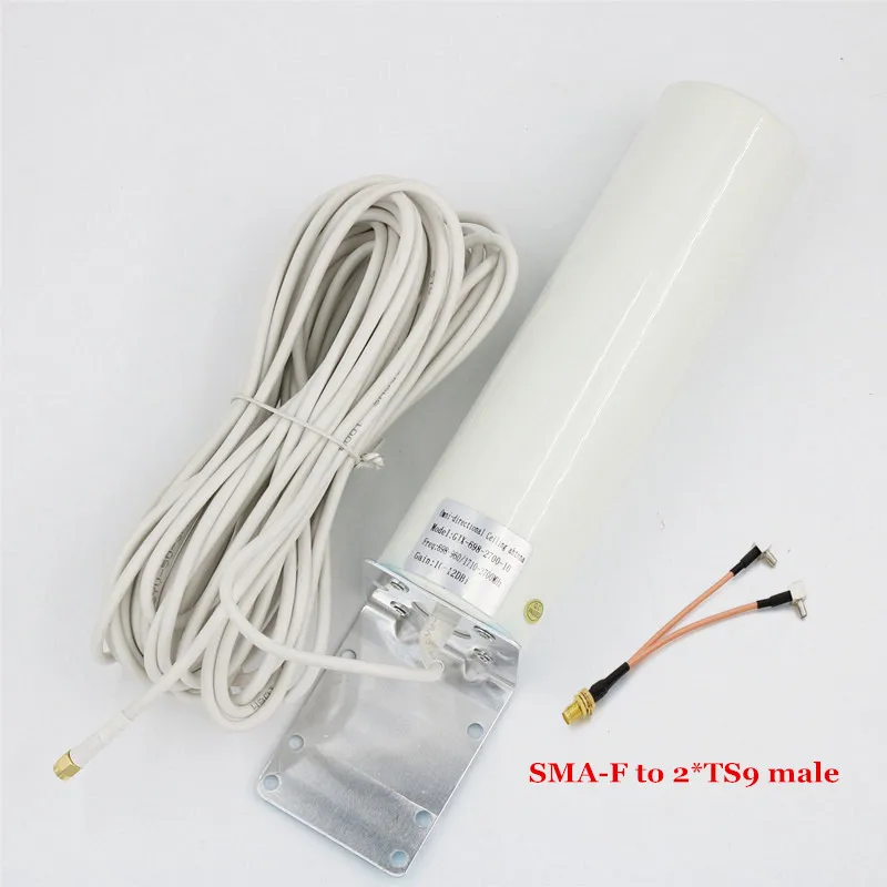 4G LTE Антенна 3g 4G антенна SMA-M наружная антенна с 10 м и SMA-F К CRC9/TS9/SMA разъем для 3g 4G маршрутизатор модем - Цвет: Dual TS9 male