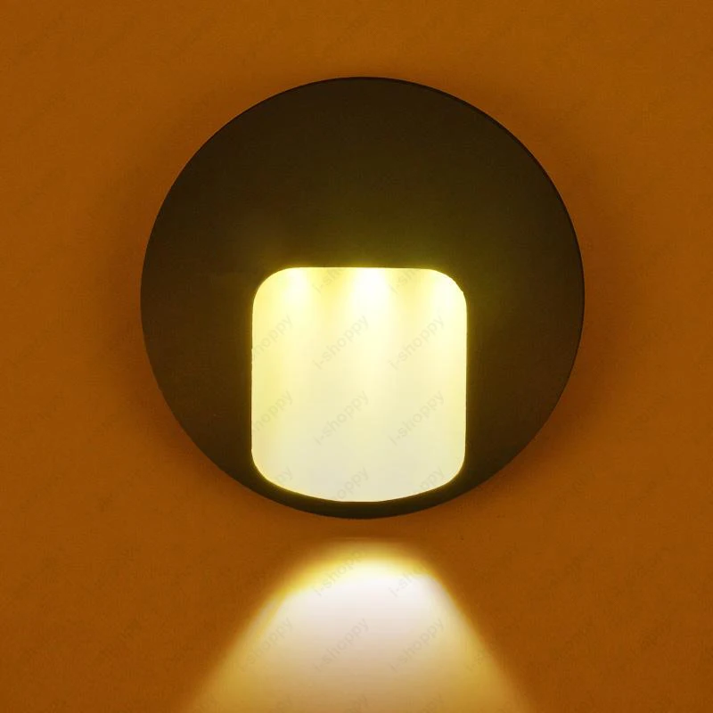 Уличный 3 Вт светодиодный настенный светильник бра водонепроницаемый круглый