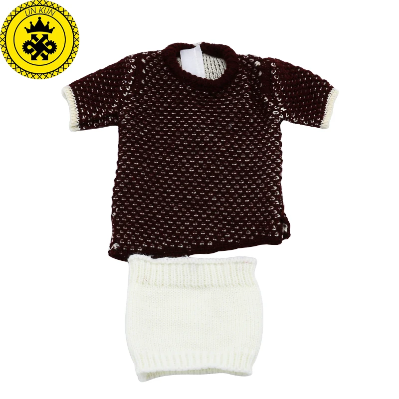 

18 inch Girl Doll Clothes Blue Wool Hand-woven T-shirt + Skirt Suit for 18 inch Dolls Doll Accessories MG-325