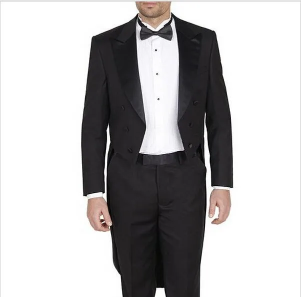 

Новые мужские официальные бальные костюмы на заказ, смокинг с прорезями, элегантные мужские костюмы с отворотами (пиджак + брюки + галстук)