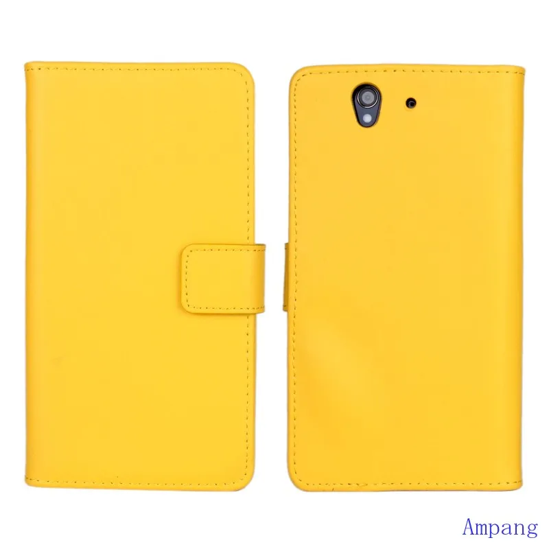 Цвет: желтый Премиум кожаный чехол для sony Xperia Z чехол C6603 C660x L36i C6602 с отделением для карт чехол из натуральной кожи для sony Xperia Z L36h чехол - Цвет: Цвет: желтый