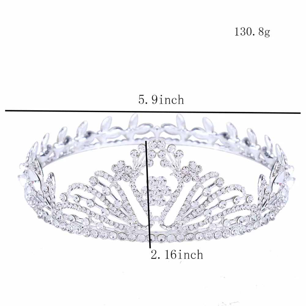 2 Дюймов Короны Tiara Корона С Горный Хрусталь Для Новобрачных Аксессуары Волос