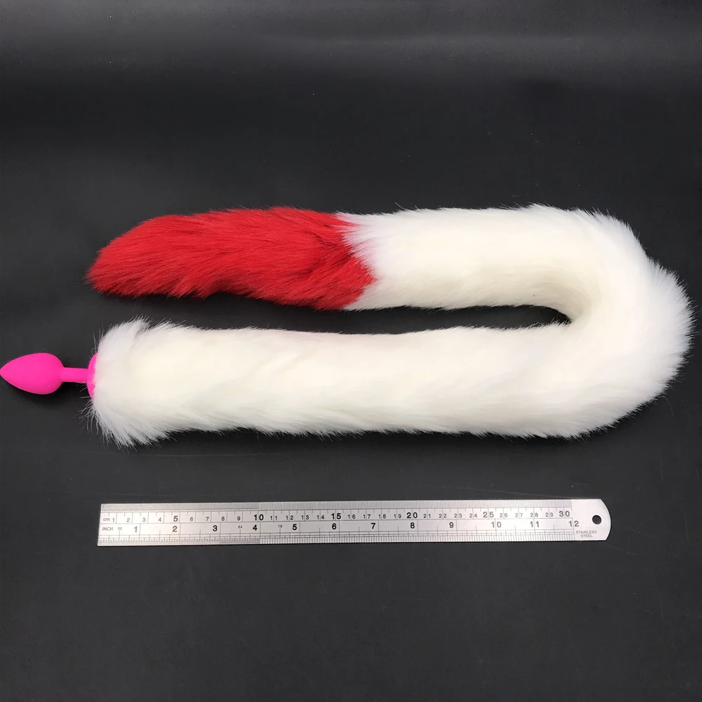 Long 80cm White And Red Tail Anal Plug Sex Toys Erotic Butt Products Toy for Woman Men Adult Games | Красота и здоровье