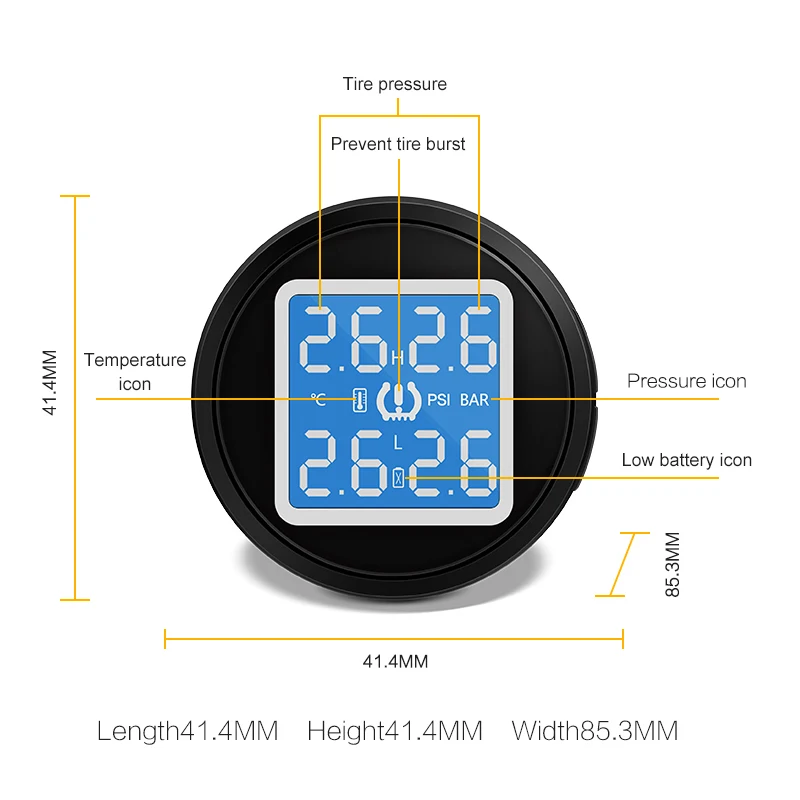 Цифровая беспроводная автомобильная TPMS BAR PSI система мониторинга давления в