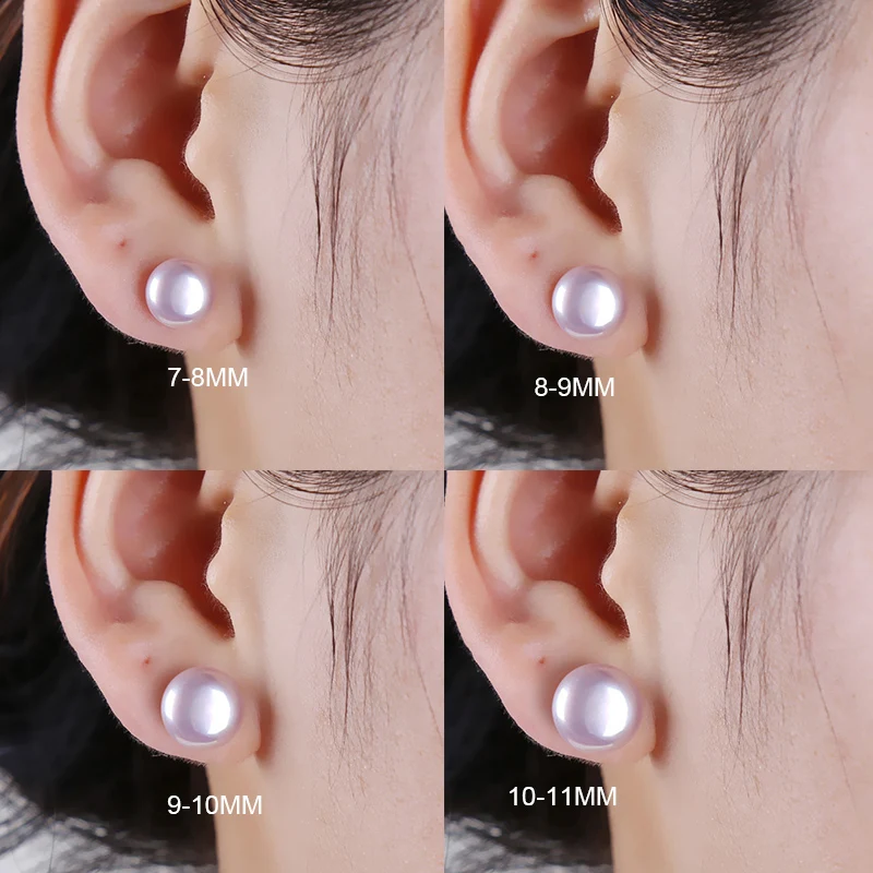NYMPH Cute Pearl Stud Earring 925 Sterling Silver Jewelry Classic Freshwater Purple Bijoux Birthday Gift | Украшения и аксессуары