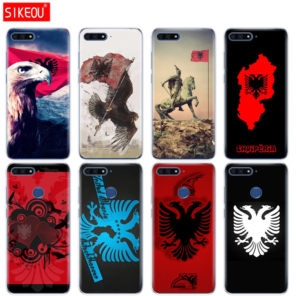 Силиконовый чехол для телефона Huawei Honor 7A PRO 7C Y5 Y6 Y7 Y9 2017 2018 Prime Albania flag|Бамперы| |