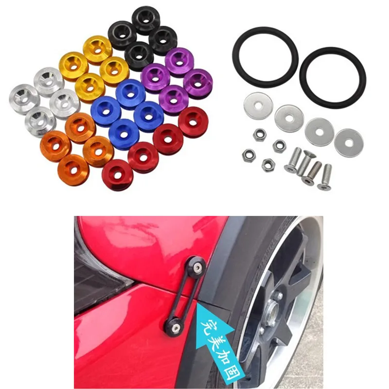 

JDM Car Front Rear Bumper Hatch Fixing Buckle Nuts Bolts Auto Replacement Parts Reinforced Surrounding Pad Detachable Screws