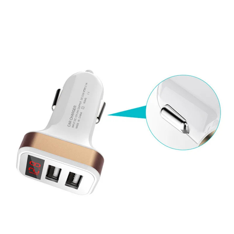 Новое автомобильное зарядное устройство 5V 2.1A Быстрая зарядка двойной USB порт