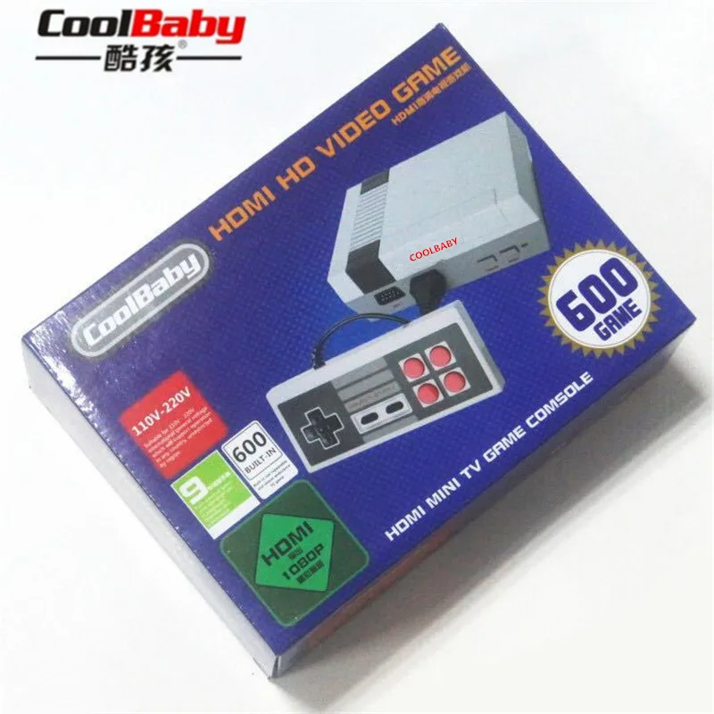 

100 шт. CoolBaby HD мини ТВ семейная игровая консоль HDMI 8 бит Ретро игровая консоль встроенный 600 игровой портативный игровой плеер
