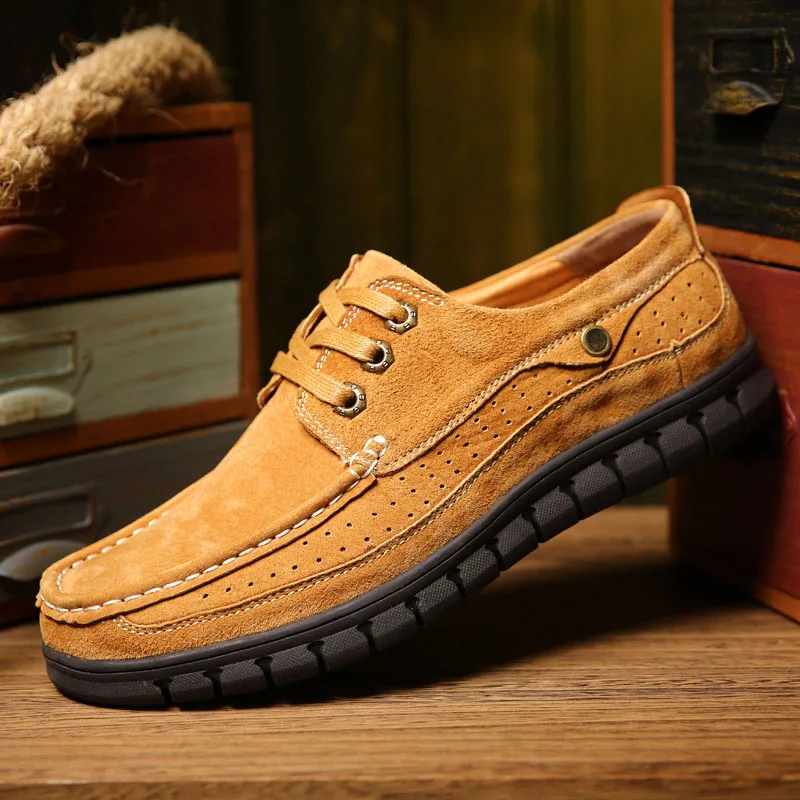 Весна Осень Замши Мужчины Повседневная Обувь Британский Стиль Отдыха Рабочая