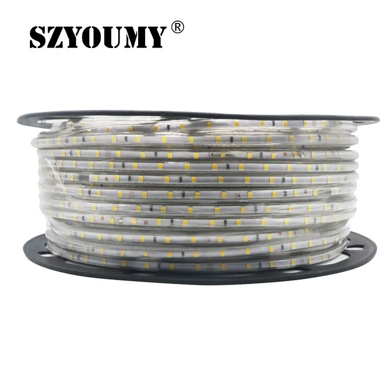 200M Led Strip 2835 220V With Power plug 60 Led /M IP67 Waterproof Outdoor Home Decoration String Lighting Flexible Tape