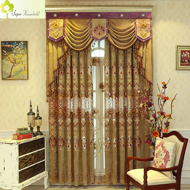 1 шт. шенилловая занавеска с вышивкой в европейском стиле|curtains for|chenille curtaincurtains for