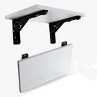 2 шт. 10 дюймов Длина сверхмощный черный стальной стол подвесной треугольник настенное крепление складной кронштейн для полки