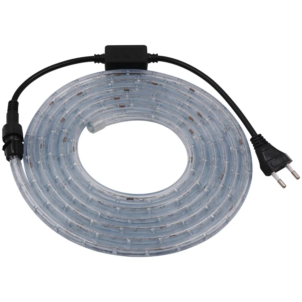 AC220V RGB неоновый светильник с круглой трубкой Светодиодная лента гибкий водонепроницаемый светодиодный светильник 36 светодиодный s/m EU штекер светодиодный лента для декора