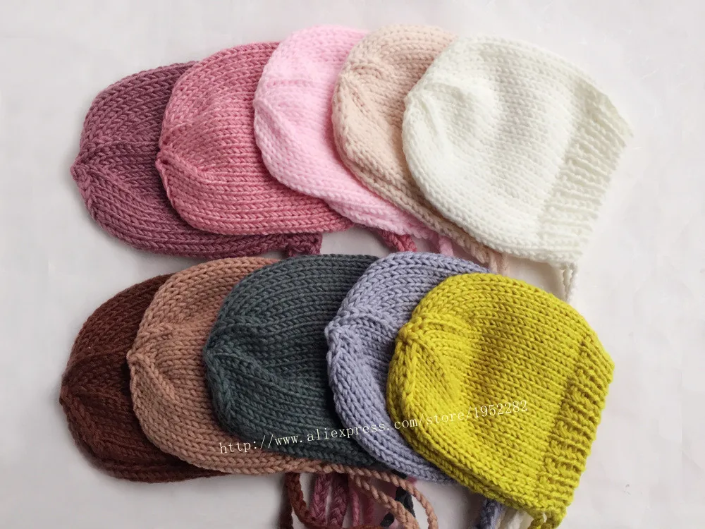 Fashion Hand knitted Baby Cap Photography Props Cute Newborn Hat Bonnet Beanie Fotografia 9 Colors baby shower gift | Детская одежда и