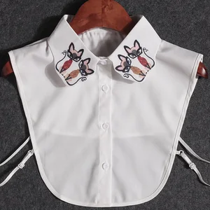 Модная рубашка с галстуком-бабочкой, новая декоративная шаль, однотонная блузка из чистого хлопка с воротником, декоративный фальшивый воротник