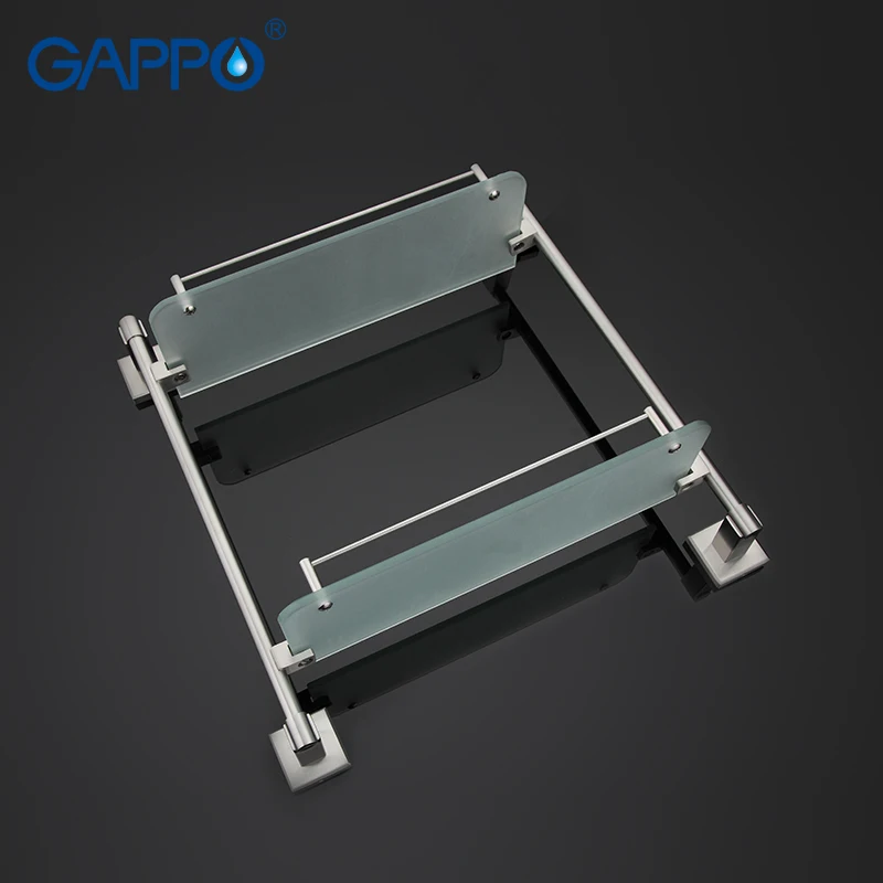 Высококачественные настенные полки GAPPO для ванной комнаты стеклянные двойные