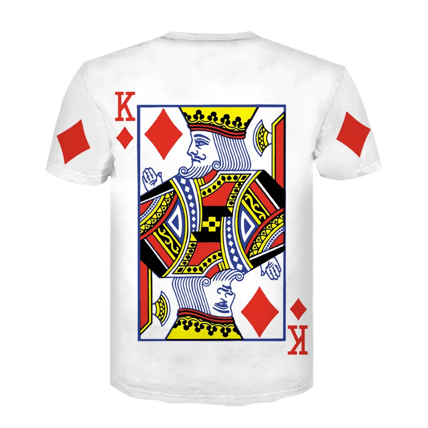 Summer New Pattern European Trend Man 3d Poker Printing Short Sleeve T Pity D Vogue T-shirt Casual Male | Мужская одежда