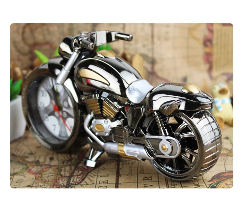 Motorcycle Alarm Clock Retro Creative Table Home Deco Spray Paint Models Modeling Student Gifts | Дом и сад