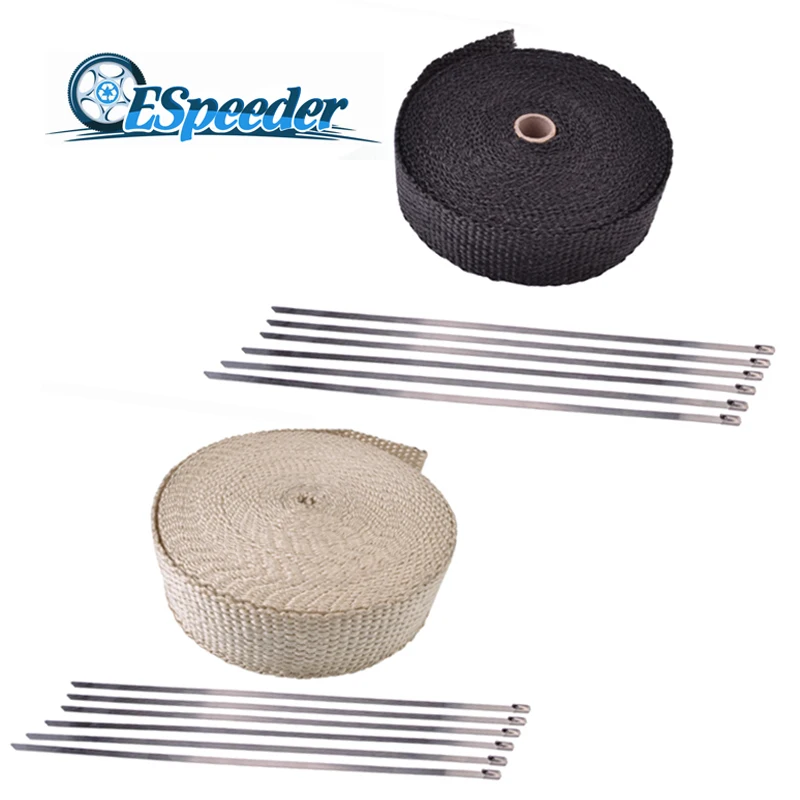 ESPEEDER 2 &quotX 50 футов Заголовок выхлопной трубы жаростойкая Стекловолоконная