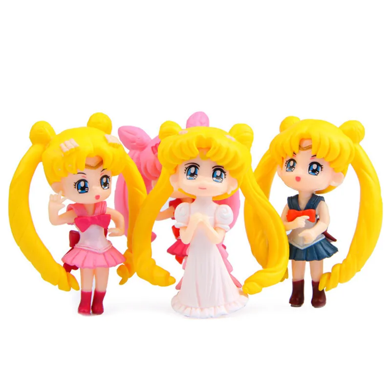 4 шт./компл. Симпатичные Сейлор Мун версии аниме Рисунок игрушки украшения