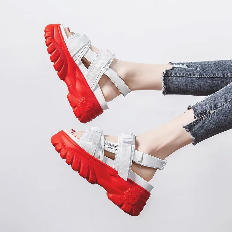 Women's Summer Sandals Thick Sole Women Platform Shoes INs Fashion High Heel Beach Ladies feminina Wedge sandalia | Обувь