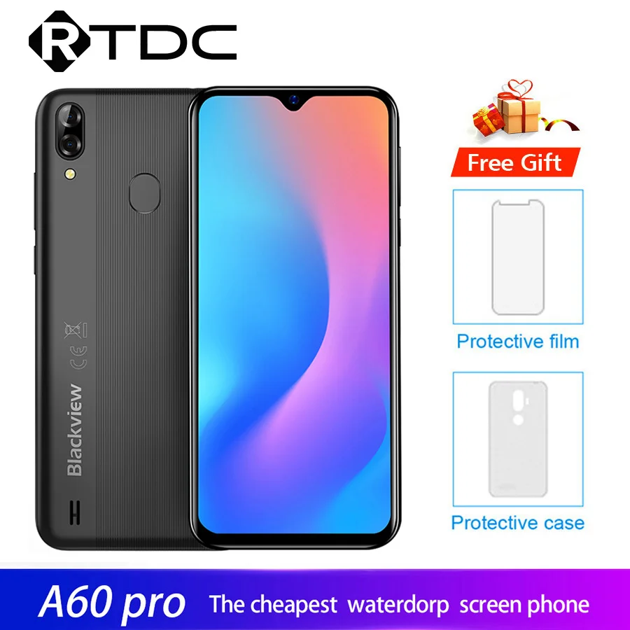 Blackview A60 Pro смартфон четырехъядерный Android 9 0 пирог 4080 мАч мобильный телефон 3 ГБ + 16