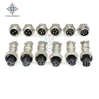 1 комплект GX12 234567Pin 12 мм авиационный штекер и гнездо, винтовой штекер, резьбовые электрические принадлежности, круглая розетка