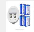 4 шт., 880 мАч, супер большой литий-ионный аккумулятор 9 В, гарантия Hersteller + зарядное устройство 9 в