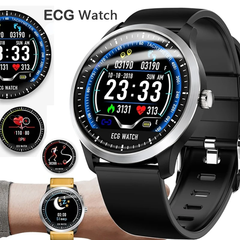 Смарт часы ECG PPG браслет с электрокардиографическим ЭКГ дисплеем фитнес монитор
