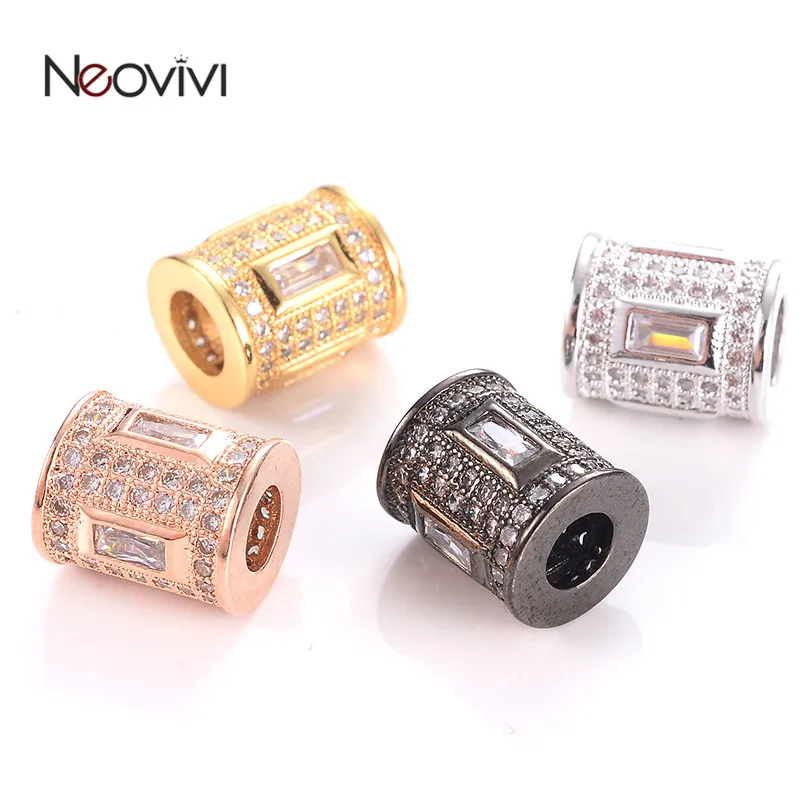 Neovivi цилиндрические бусины для женских ожерелий ручной работы DIY микро паве Белый