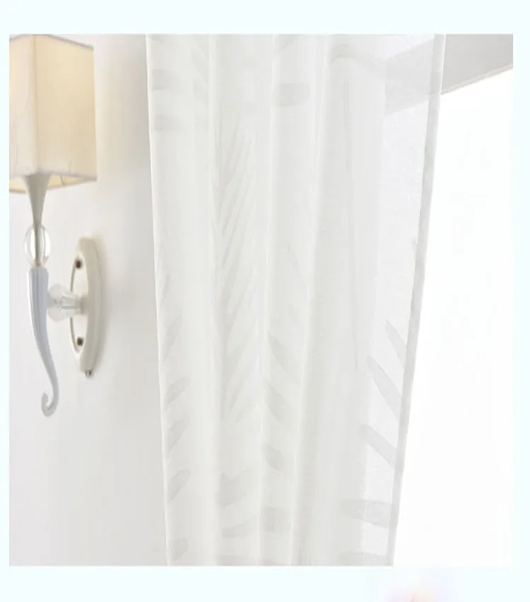 Leaves Jacquard White Dolly Tulle Curtain For Bedroom Modern Window Living Room | Дом и сад