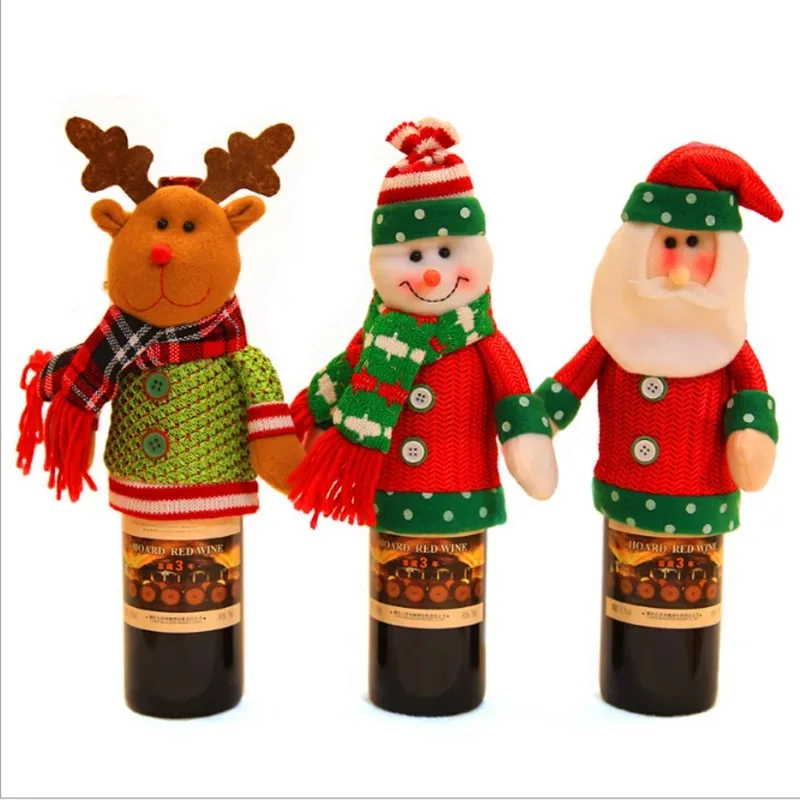 Christmas home decoration supplies bottle sets doll wine decorations | Дом и сад