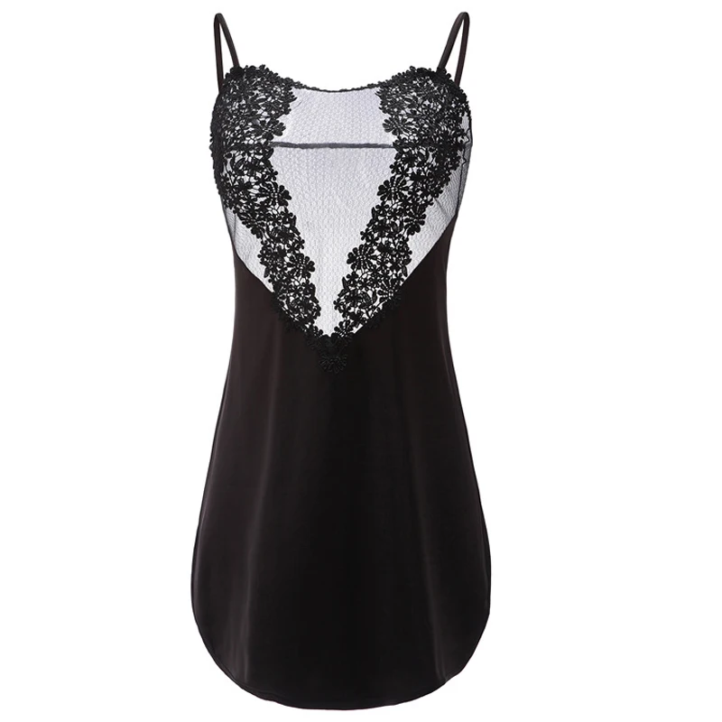 Женское ночное белье Chemise De Nuit летнее женское сексуальное атласное платье