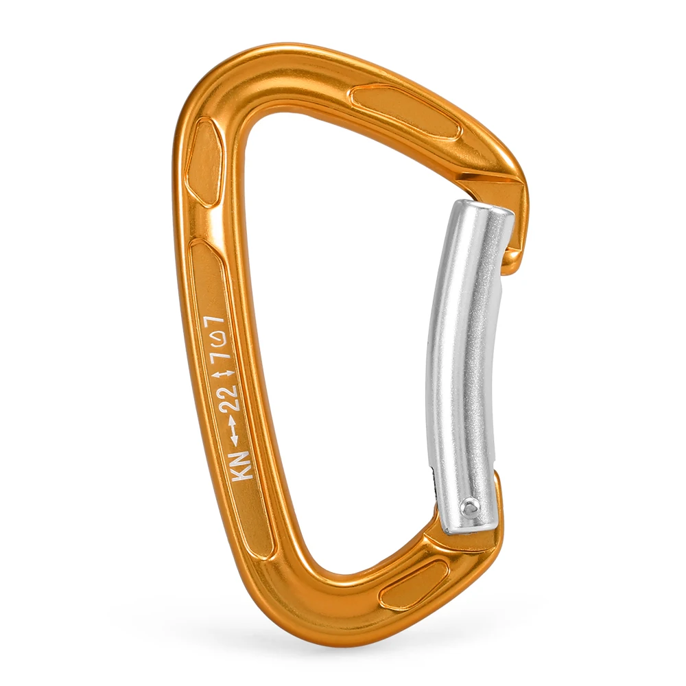 Bent gate-Orange 22KN/24KN прямые ворота Карабин не-замок ворота карабин скалолазание каньонирование альпинизмом гамаки кольцо для ключей нос карабин - Цвет: Bent gate-Orange