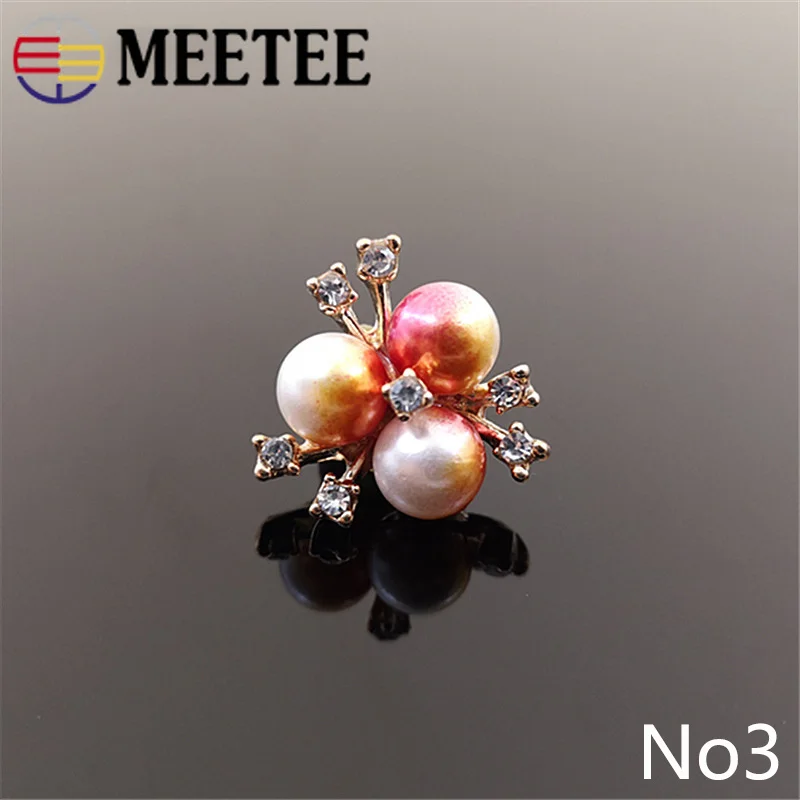 Meetee 20 шт 2*2 см Цвет Градиент жемчужные пряжки бусины Цветок Кнопка DIY Ювелирные
