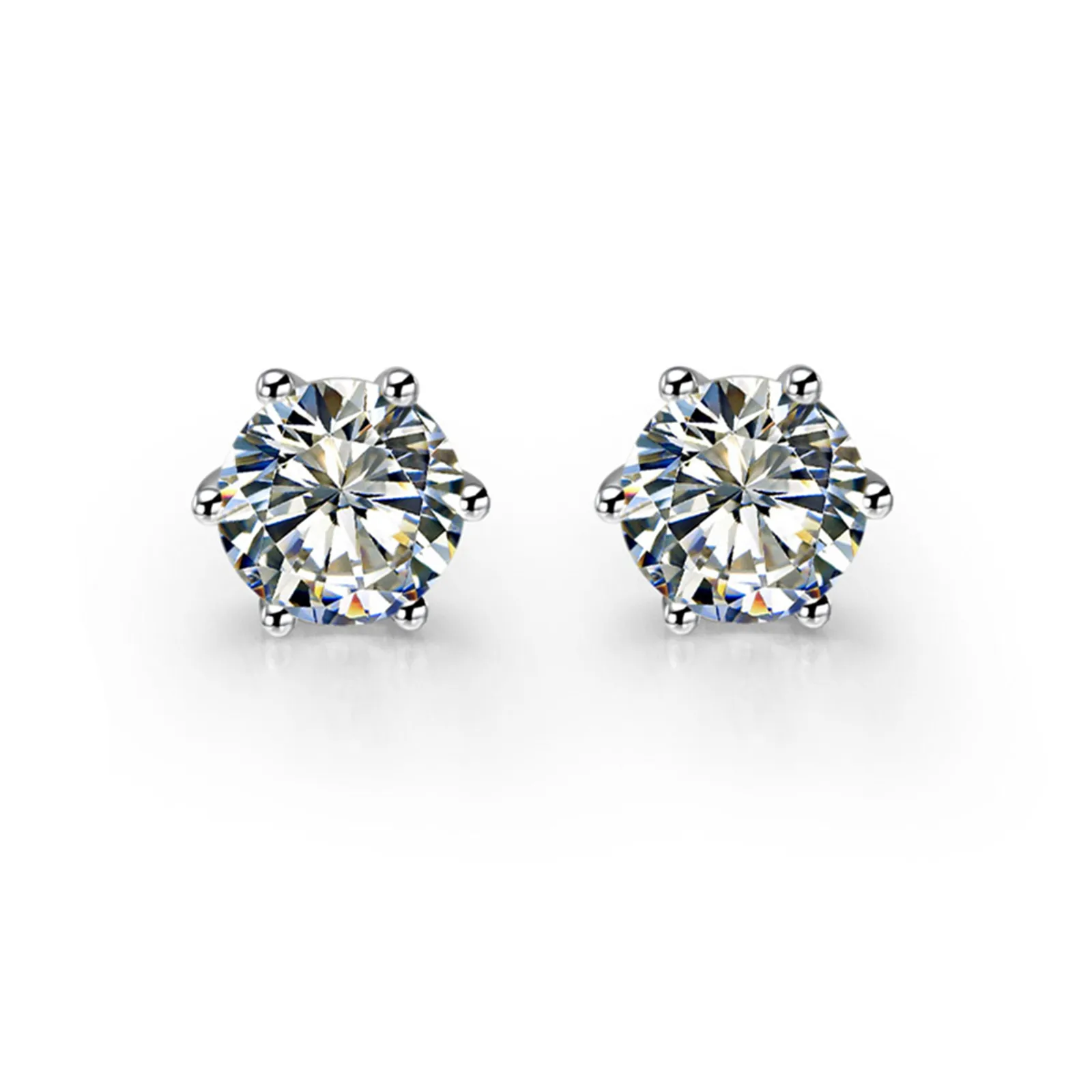 Charles& Colvard 1Ct 6,5 мм каждый G-H Муассанит серьги-гвоздики с бриллиантами свадебные украшения 925 пробы серебро обещание серьги