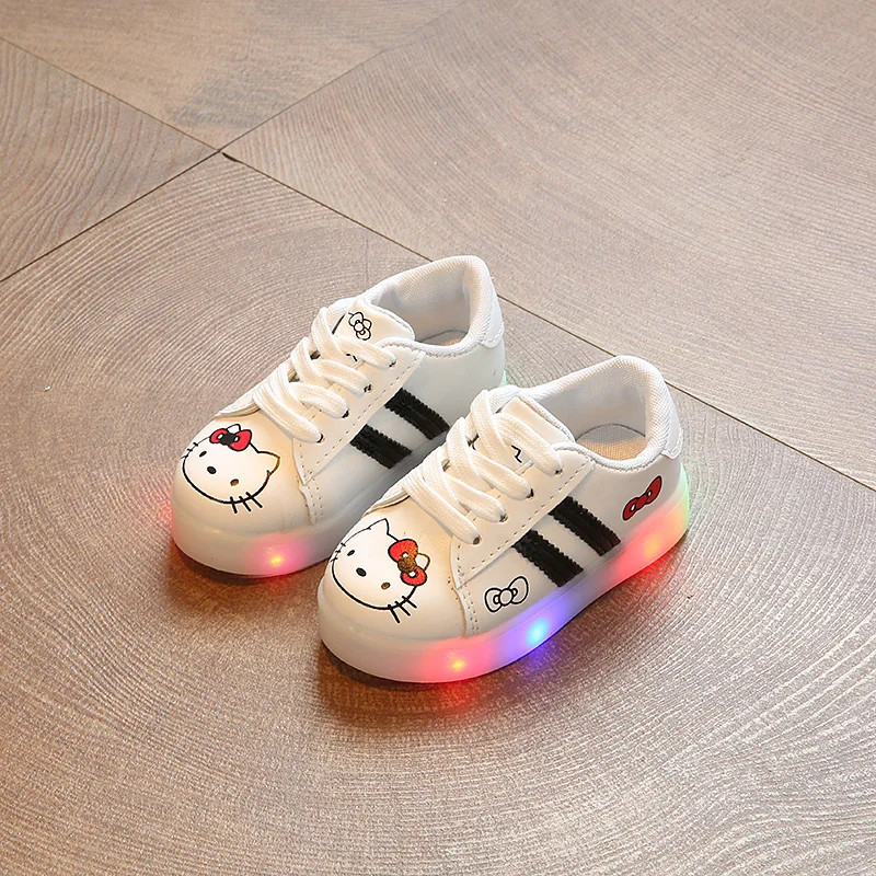 1-2-3 Years Baby Kids Shoes With Light LED Girls Sneakers Spring Autumn Sport Cartoon Glowing Casual Running | Детская одежда и