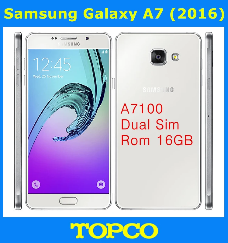 Оригинальный разблокированный Samsung Galaxy A7 Duos (2016) 4G GSM Android мобильный телефон с
