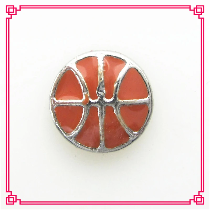 

Hot Selling 20pcs basketball Charm Floating Charms Living Glass Memory Floating Locket Pendant Charm DIY Jewelry