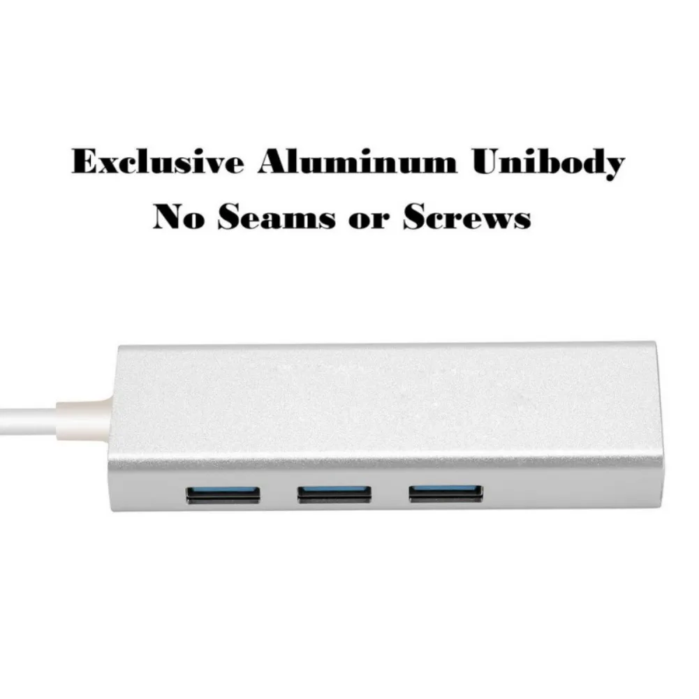 USB Ethernet с 3 портами usb-хаб 2,0 RJ45 Lan сетевая карта USB в Ethernet адаптер для Mac iOS Android PC RTL8152 USB 2,0 концентратор