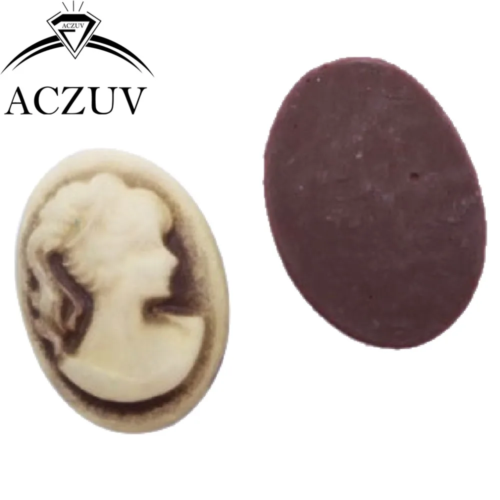 Wholesale 13x18mm Oval Cameo Cabochon Lady Beauty Head Resin Flat Back Beads For Phone Case DIY Blank Base Bezel Jewelry Making