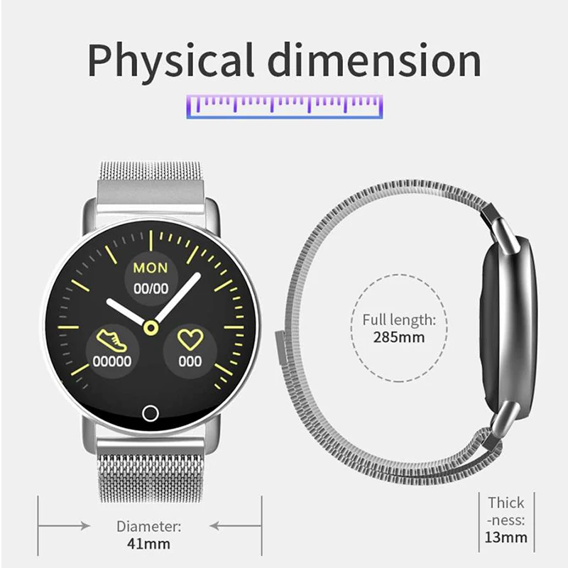 2019 Новый крови Давление Смарт часы Для мужчин женские Sleep Monitor Яркость Управление