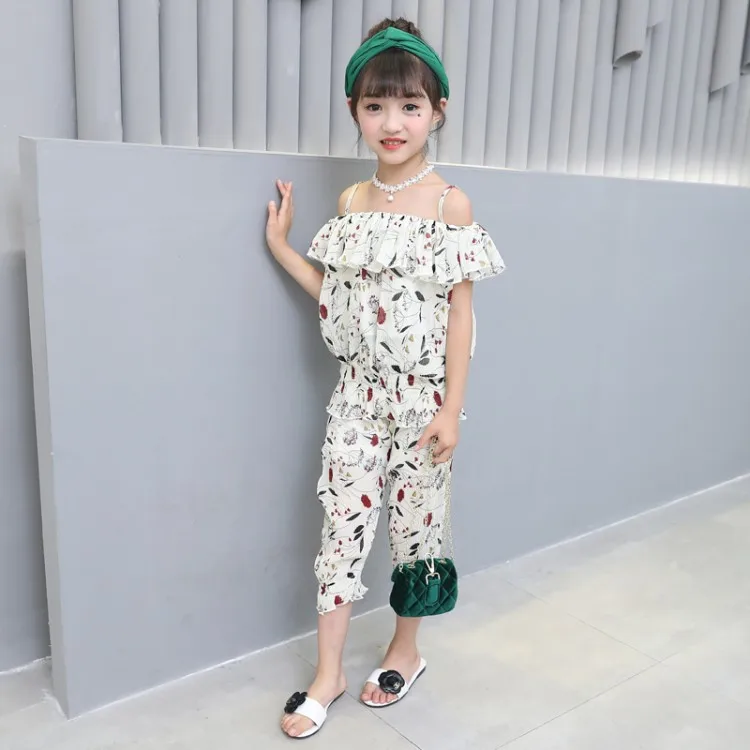 2018 летние модные свободные блузки с оборками и принтом для девочек топ