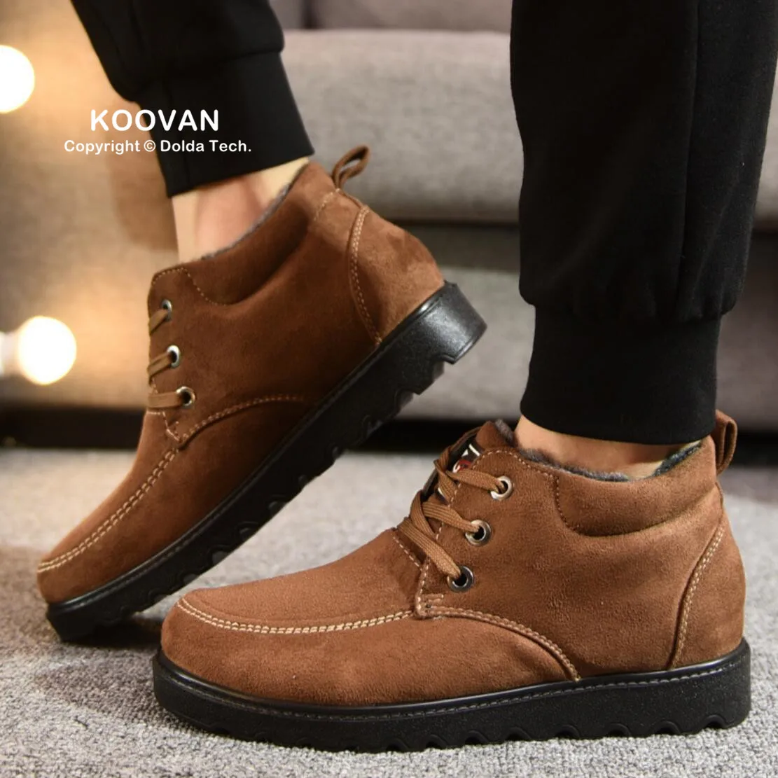 Мужские ботинки Koovan сезон зима 2017 теплая хлопковая обувь мужская для папы
